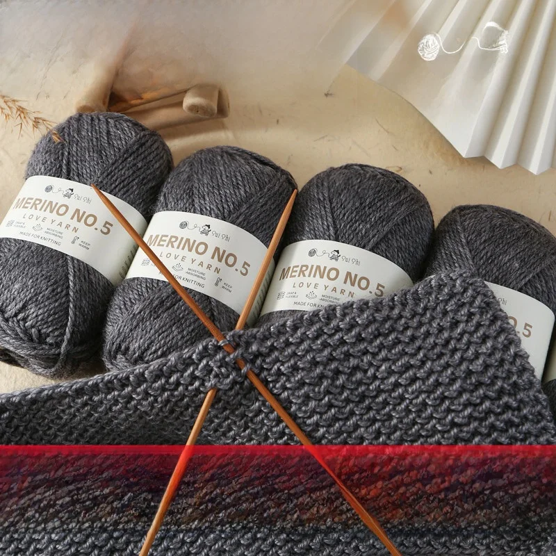 

Hand Knitted Thick Wool Yarn 245 for Baby Sweater Scarf Coat Woolen Needle Work Winter Fashion Accessories Chinese Brand