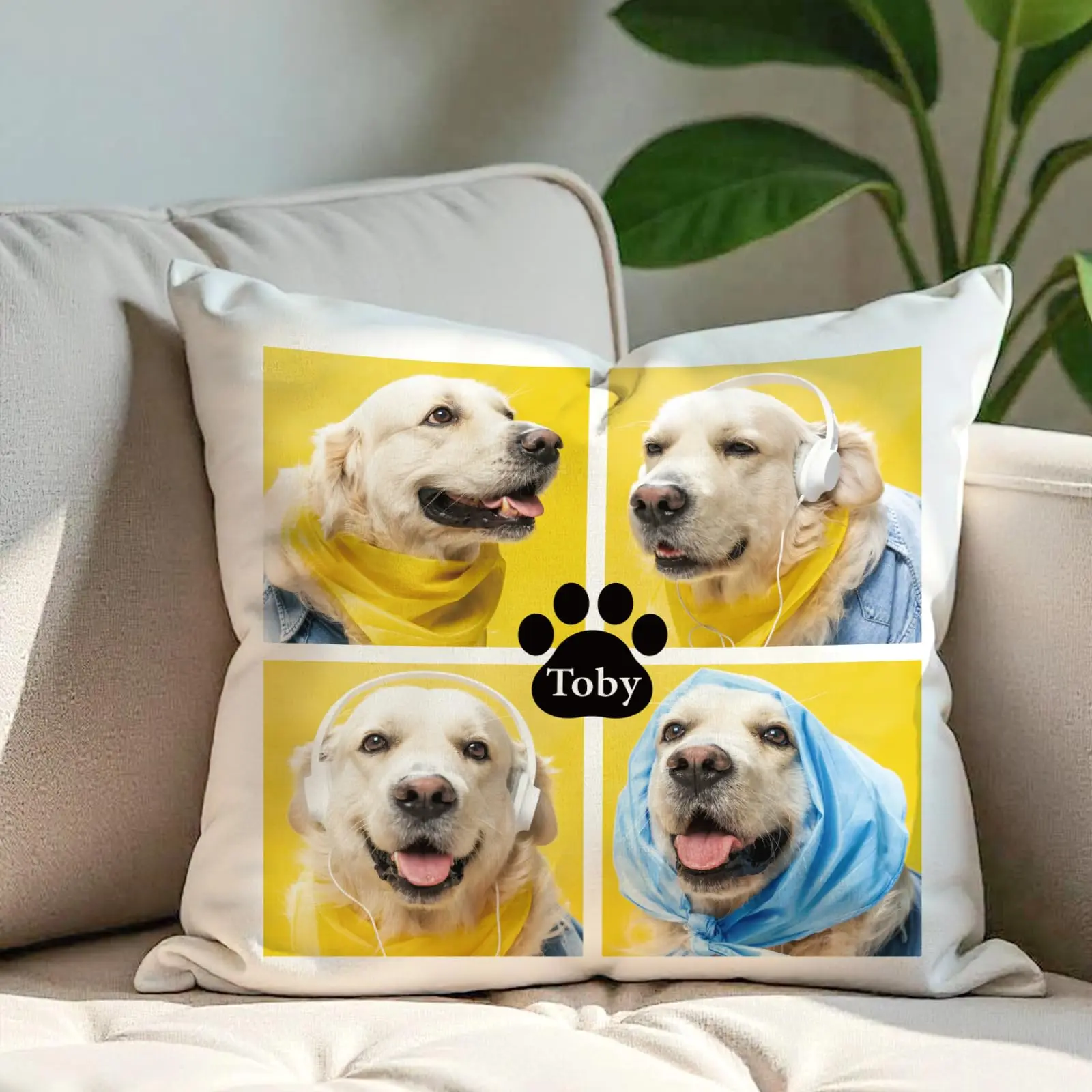 Custom Pillow with Picture & Text - Include Insert, Personalized Photo Pillow Double-Sided Printing
