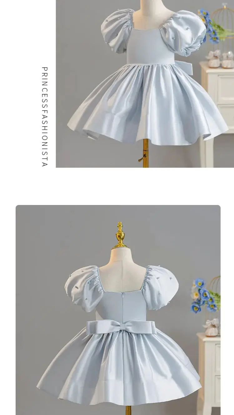 Elegant Girly Dress Girl Party Dresses Child Brief Holiday Clothes 4-7Y