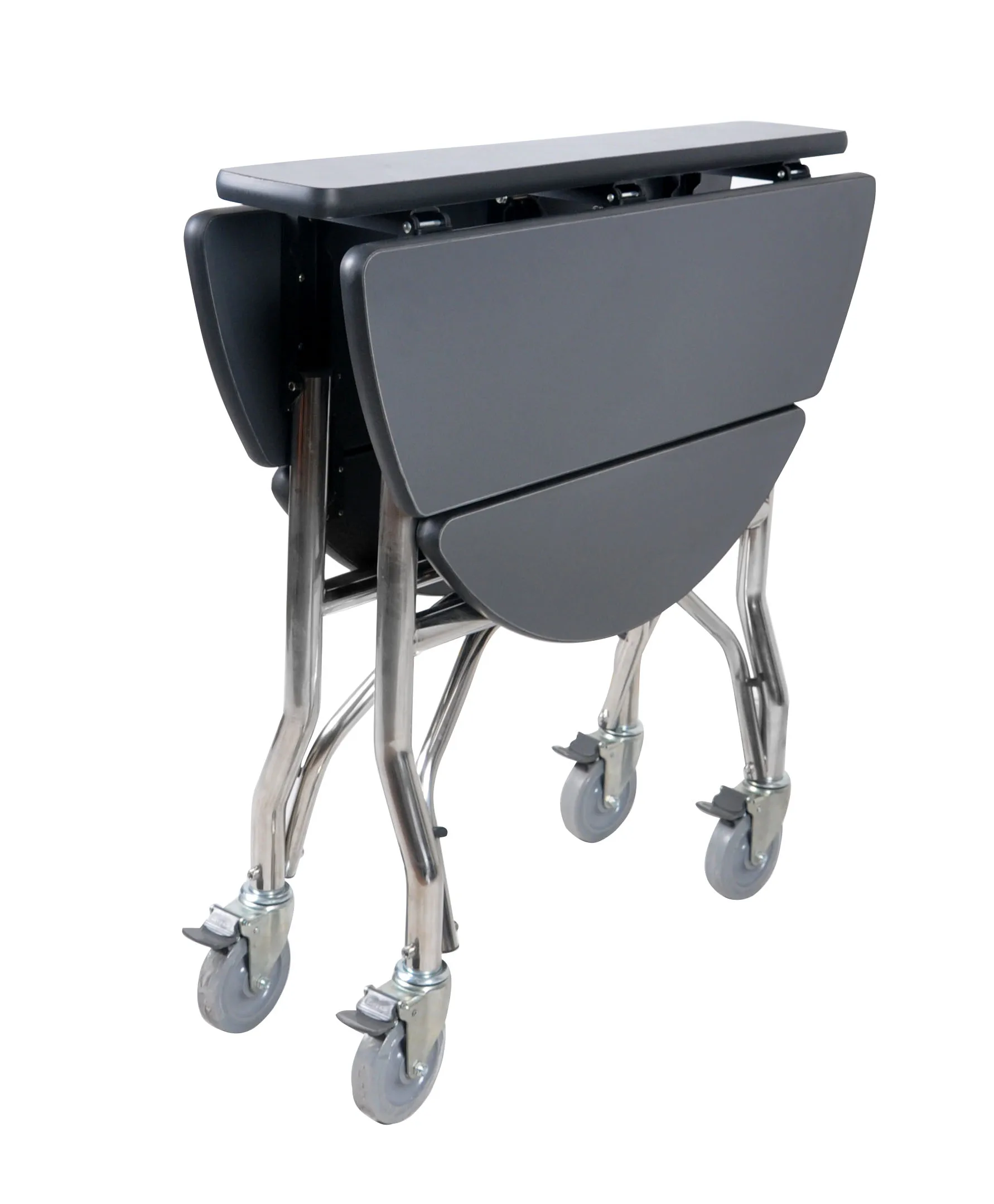 Hotel Room Food Oval Room Service Trolley with HPL Desktop Flexible Trifold Design