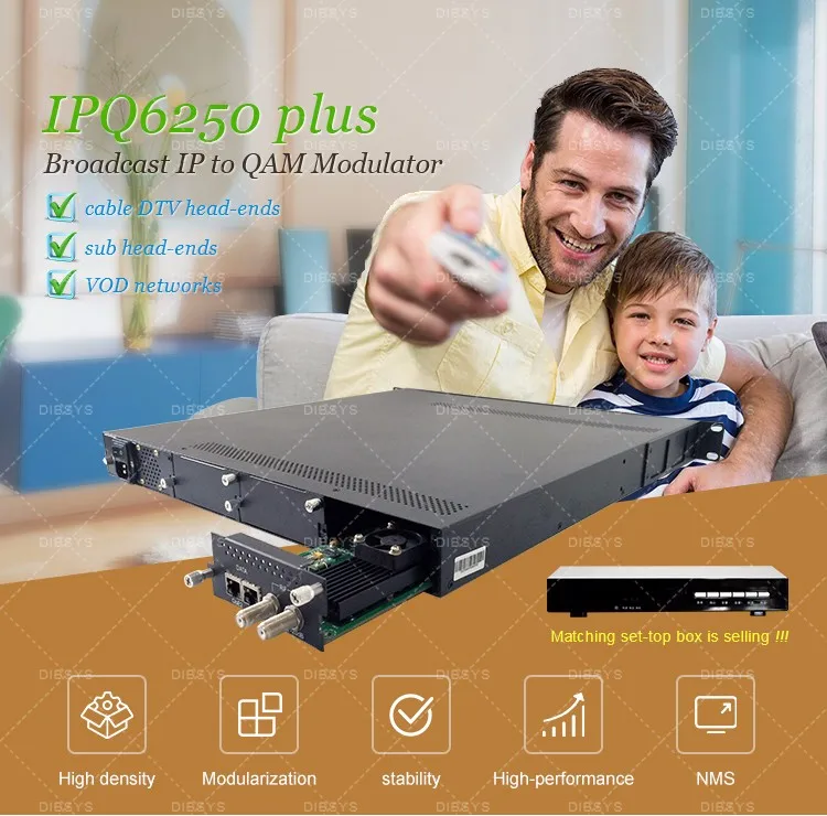 Broadcast digital catv headend system with MPEG2/H.264 Encoders IP QAM modulator MUX-Scrambler CAS/SMS/EPG Set top box