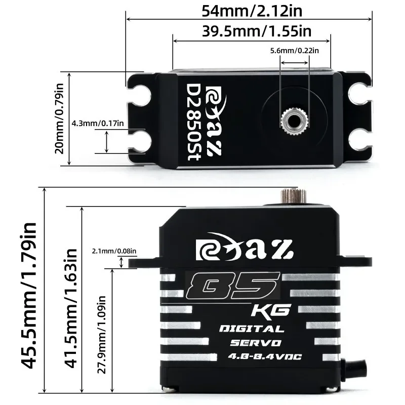 Servo Digital de engranaje de acero metálico, Servo sin escobillas de 75KG, resistente al agua para coche trepador de control remoto 1/8 1/10 SCX10 TRX4, piezas de mejora de Robot camión