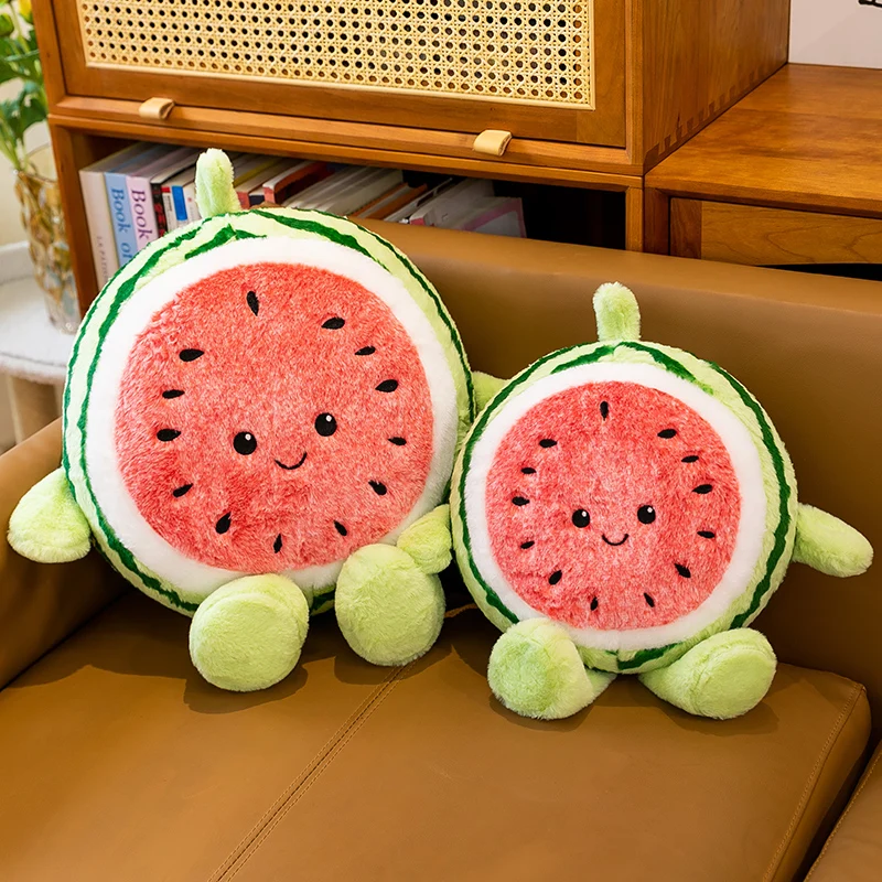 Hugging Watermelon Plush Toy Soothing Doll Round Sleeping Pillow Cloth Doll Children's Birthday Gift for Girls