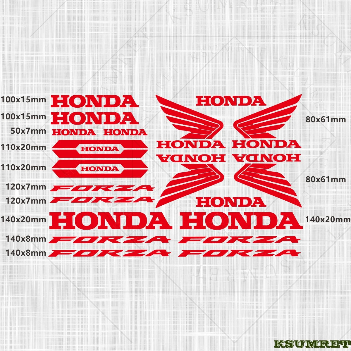 لهوندا فورزا ملصقات شعار خزان دراجة نارية خوذة الشارات مقاوم للماء