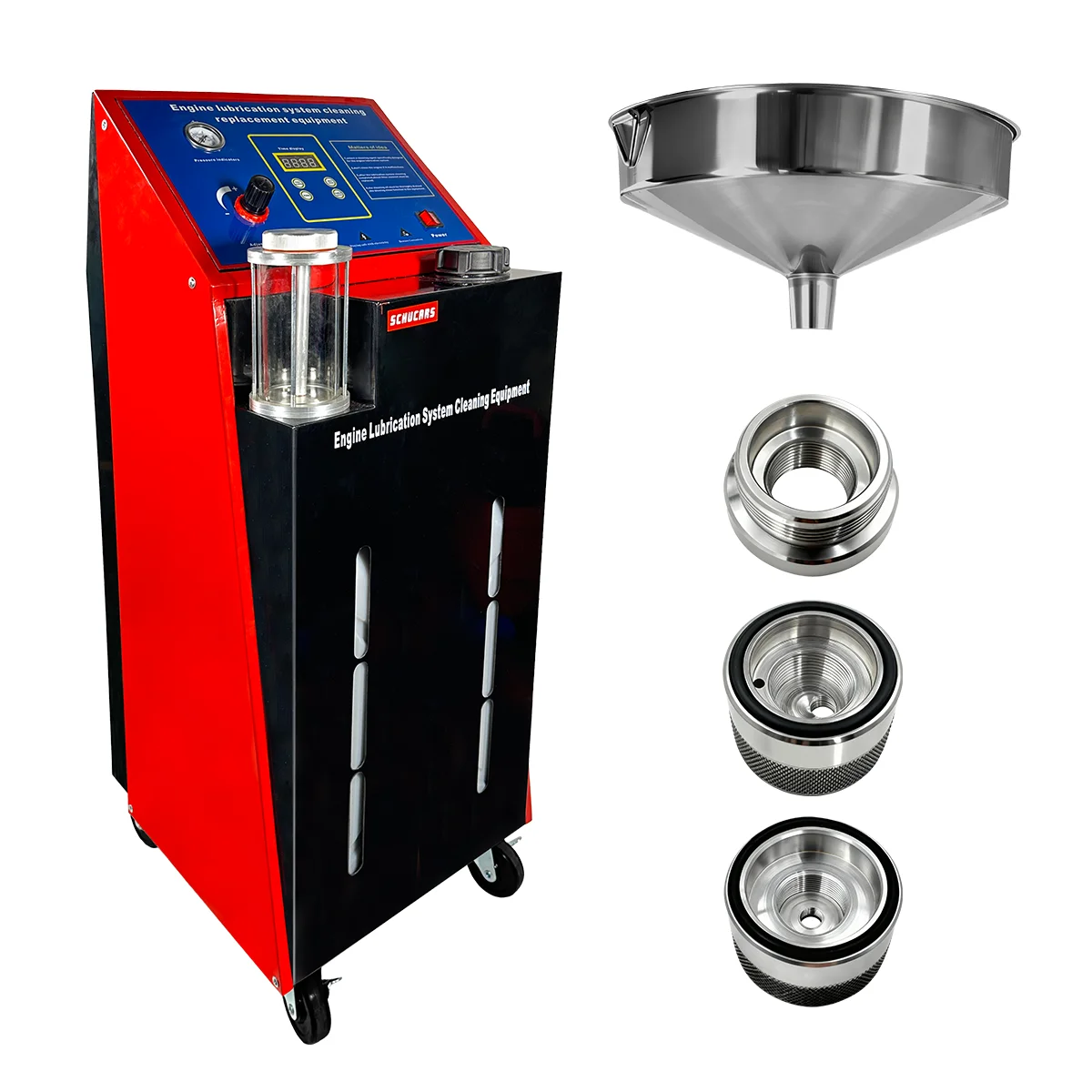 

Schucars S-108 Metal Oil Sludge Cleaning Machine Engine Lubrication System Oil Flushing Equipment