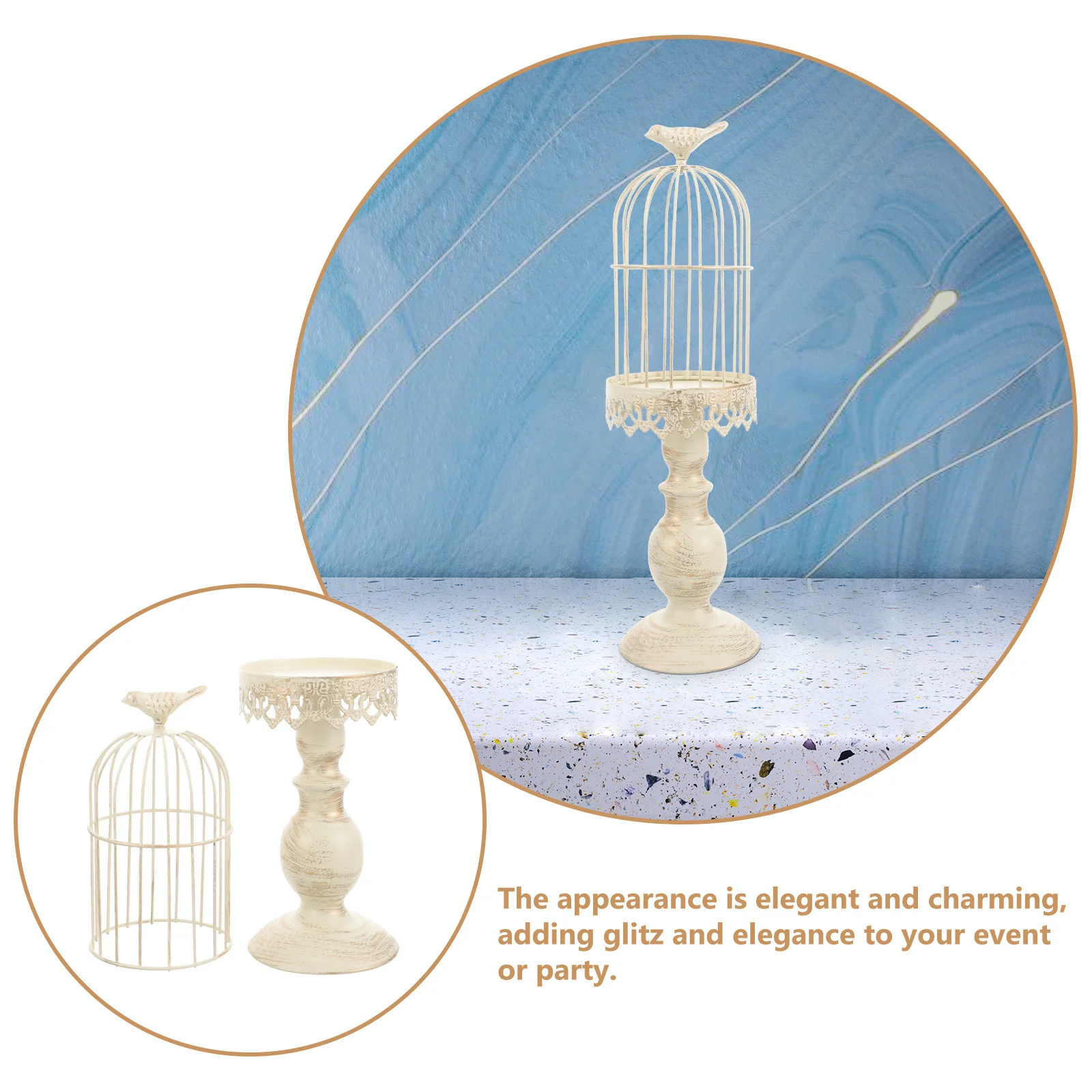 

1Pcs Vintage Birdcage Candleholder Iron Stand Romantic Home Decoration Banquet Table Decor Unique Candleholder Adornment