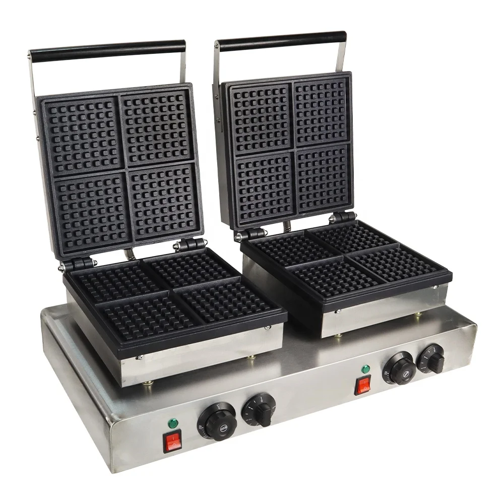Waffle Maker Machine Commercial Double Head Square Belgian Waffle Machine