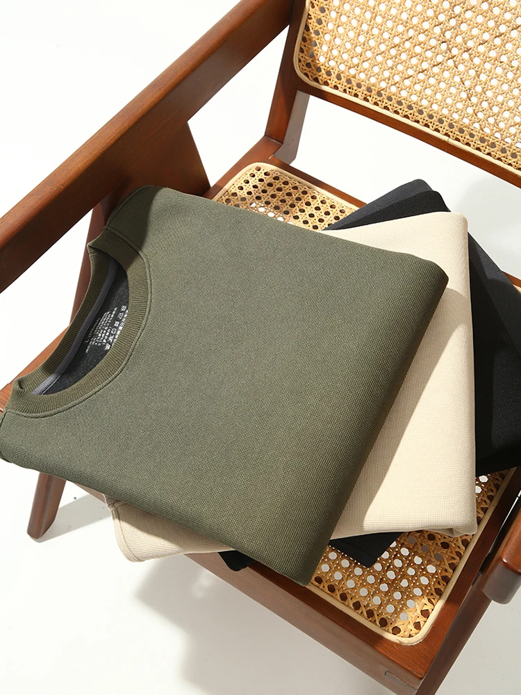 

Утепленный мужской свитшот с круглым вырезом и длинными рукавами, модный, простой, осенне-зимний, теплый, из хлопка, шерсти и шелка, с круглым вырезом.