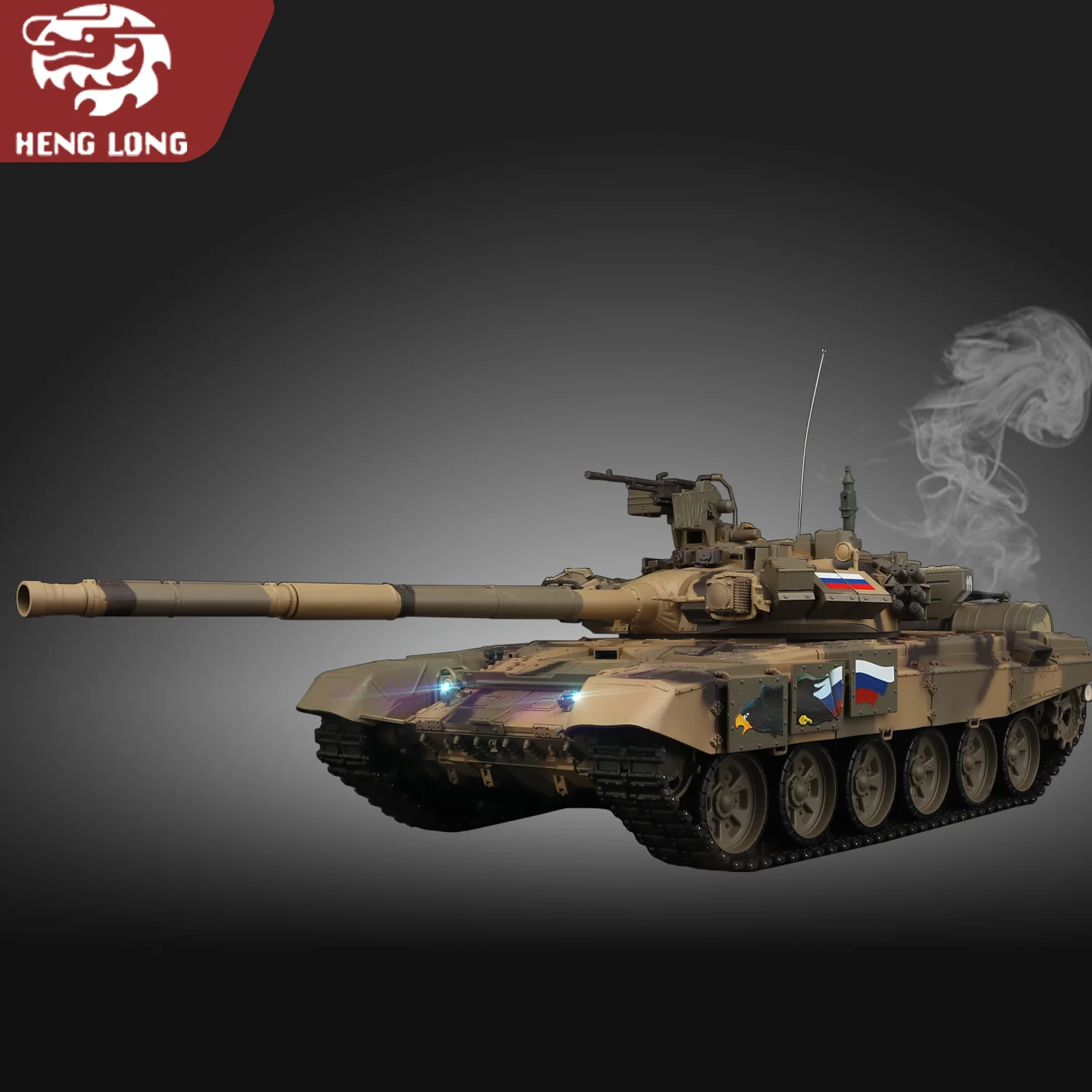 

Heng Long RC танки 1/16 Русская модель основного танка Т-90 (полностью пластик, базовая версия. & 320 ° Вращающаяся башня и ТК7.0) No3938