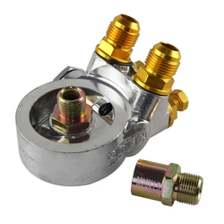 Aluminum AN10 Oil Filter Cooler Sandwich Plate Adapter Thermostat w/80 Deg 176 F