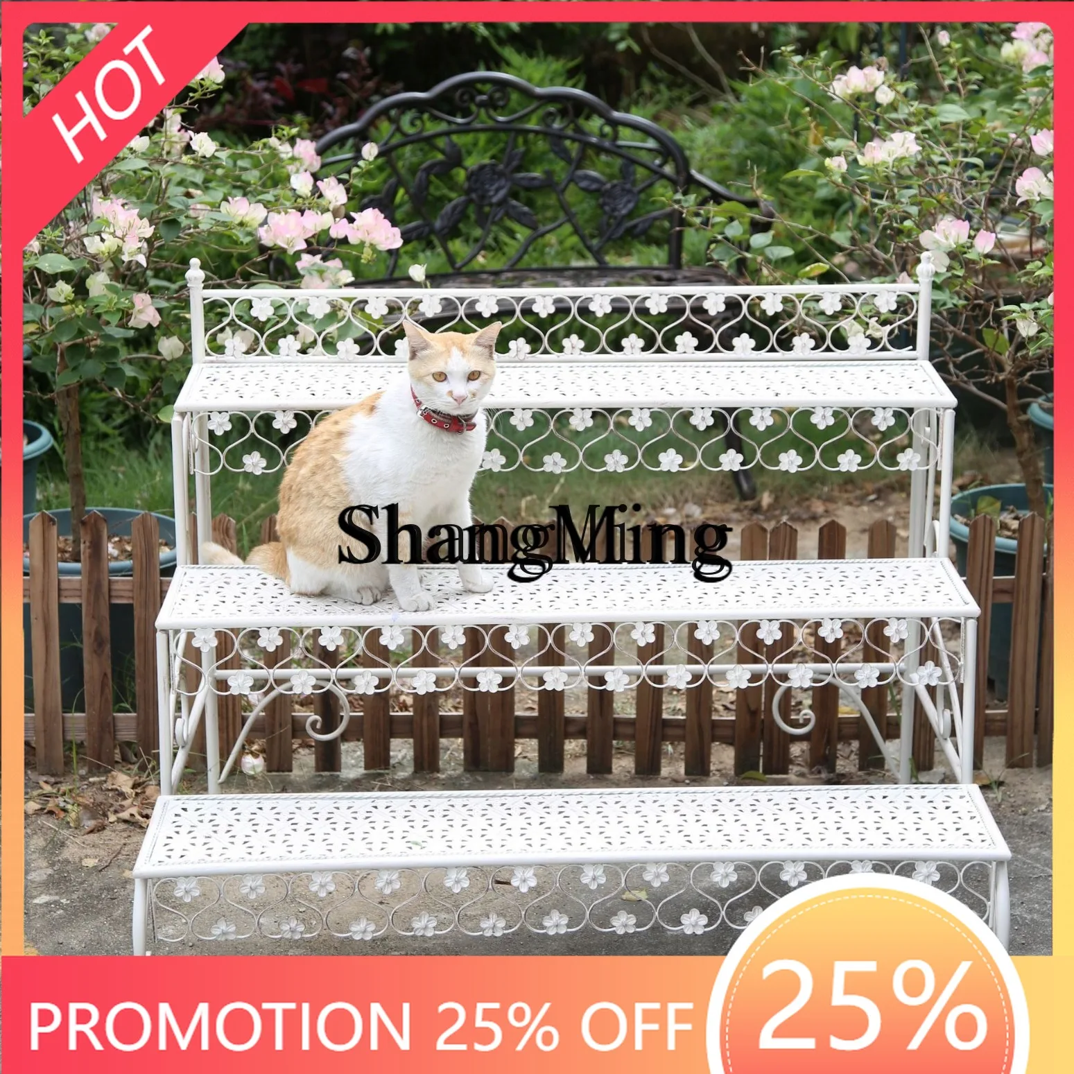 

FG multi-layer folding flower stand floor-to-ceiling balcony living room courtyard flower pot stand plant stand