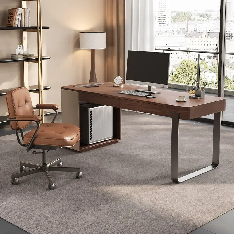 Essential Office Supplies Italian minimalist desk home study desk high-end solid wood computer desk