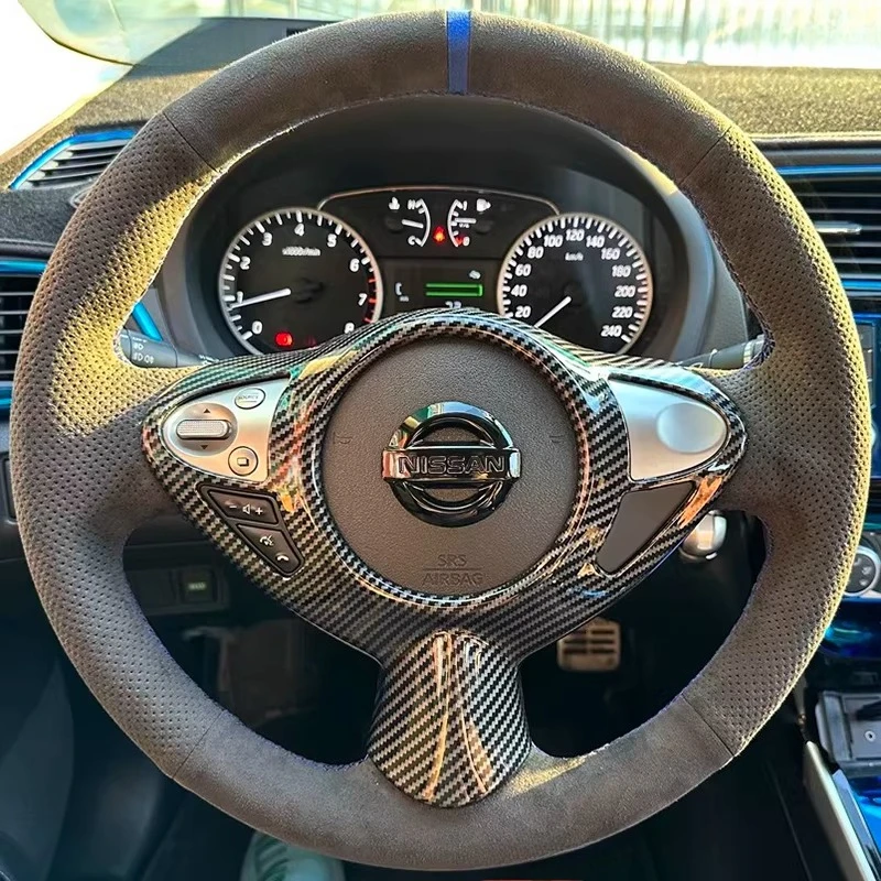 For Nissan Juke Maxima 370Z Coupe 2009-2014 Hand-stitched Wear-resistant Suede Car Steering Wheel Cover