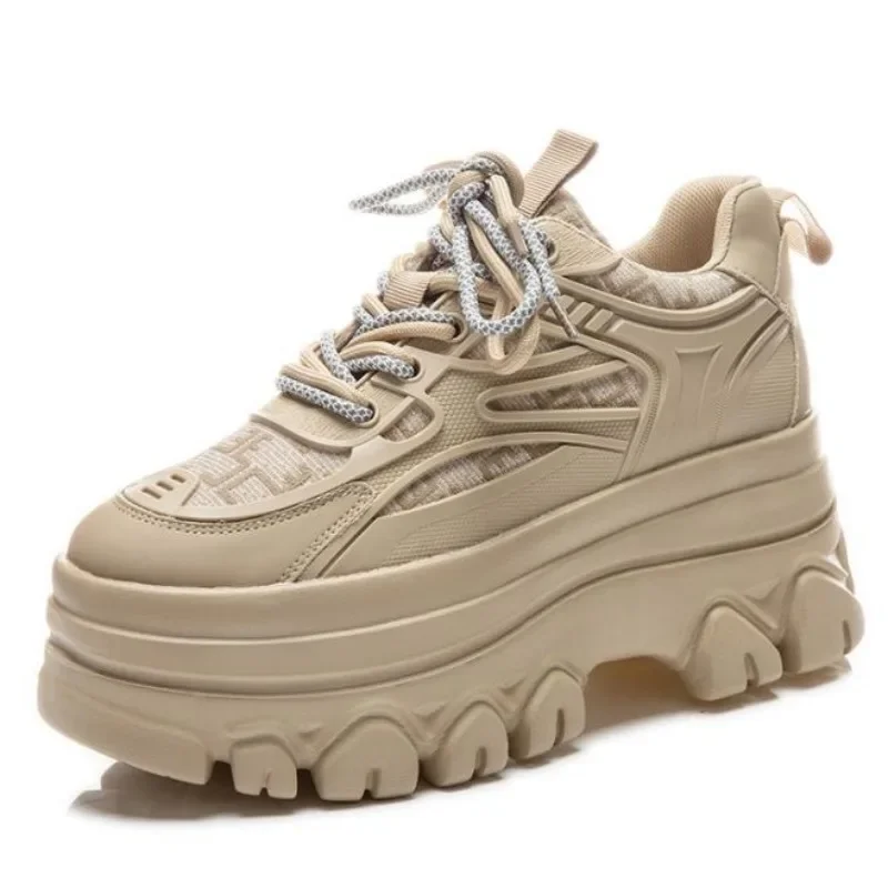 

Hot quality 9cm Chunky Sneakers Platform Shoes Wedge Women Casual Shoes Breathable Summer Shoes Women Fashion Sneakers Spring