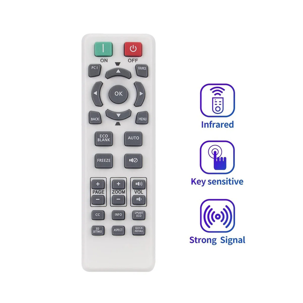 RS7286 Replace Remote Control for BENQ Projector TH682ST TH681 TH535 TH530 MS527 MS524 W1080ST W1070 HT1075 HT2150ST