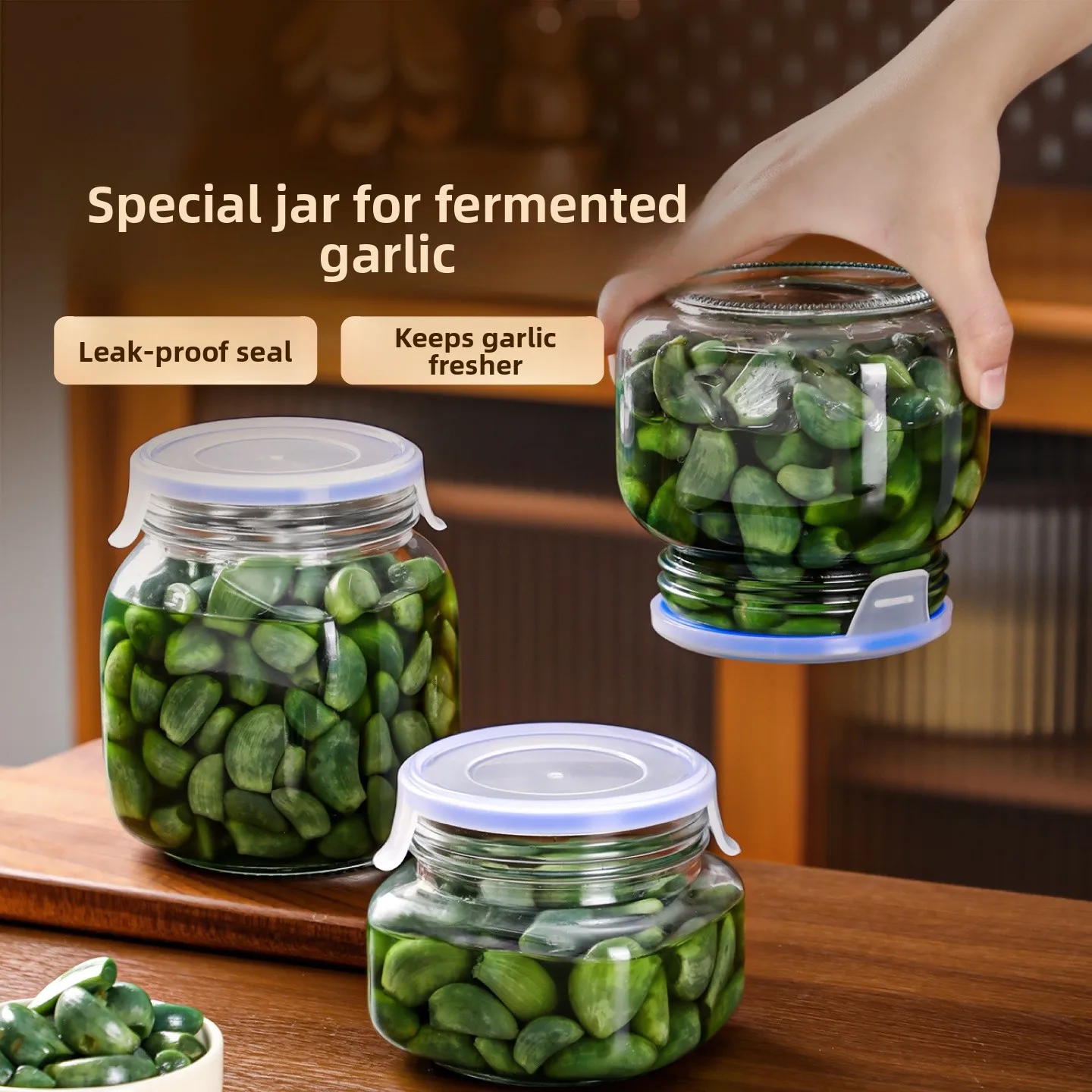 

Стеклянная герметичная банка для консервирования огурцов и других продуктов, кухонный контейнер для хранения, круглая колоновидная форма, простой дизайн