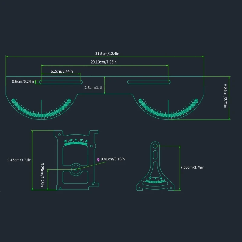 F19F Fernsteuerungs-Zugstangen-Setup-System, Messwerkzeug, Lenkstangen-Einstelllineal für die Wartung von 1:10 Autos