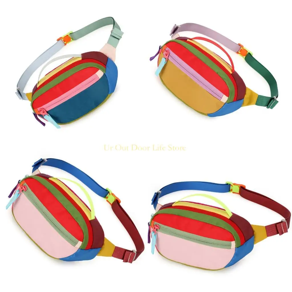 77UF Waist Pack with Color Blocking Design Suitable for Running Hiking Travel Use
