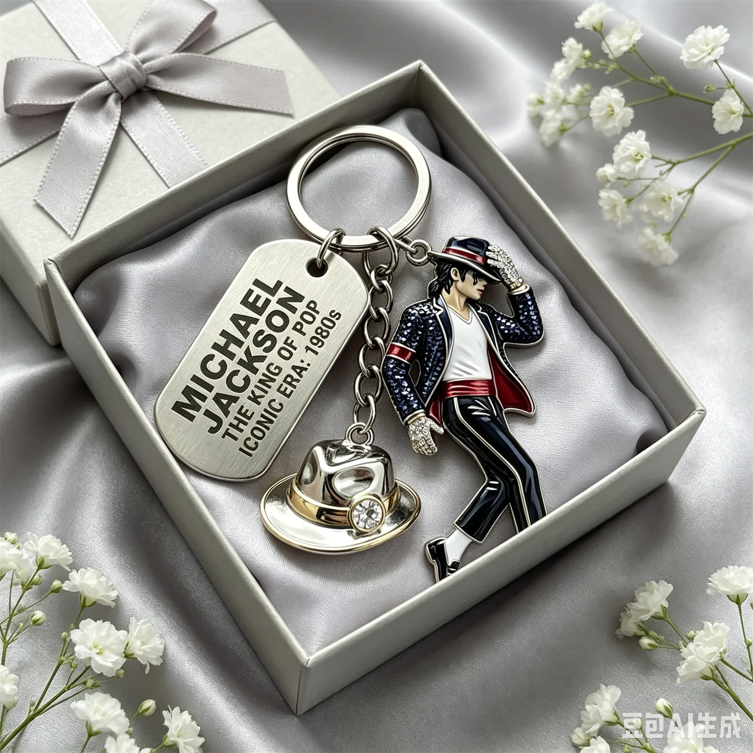 King of Dance Michael Jackson Keychain Classic Singer Key Ring Holder Pendant Key Chains Michael Jackson Men's & Women's Gift