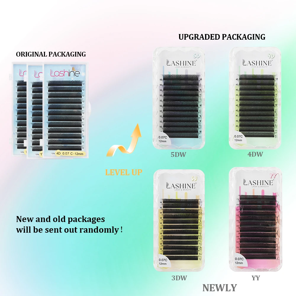Lashine YY 3D 4D 5D 6D W شكل لاش المشجعين مسبقة الصنع رمش تمديد فو المنك الطبيعي لينة البرسيم لاش Cilio حجم رمش #6