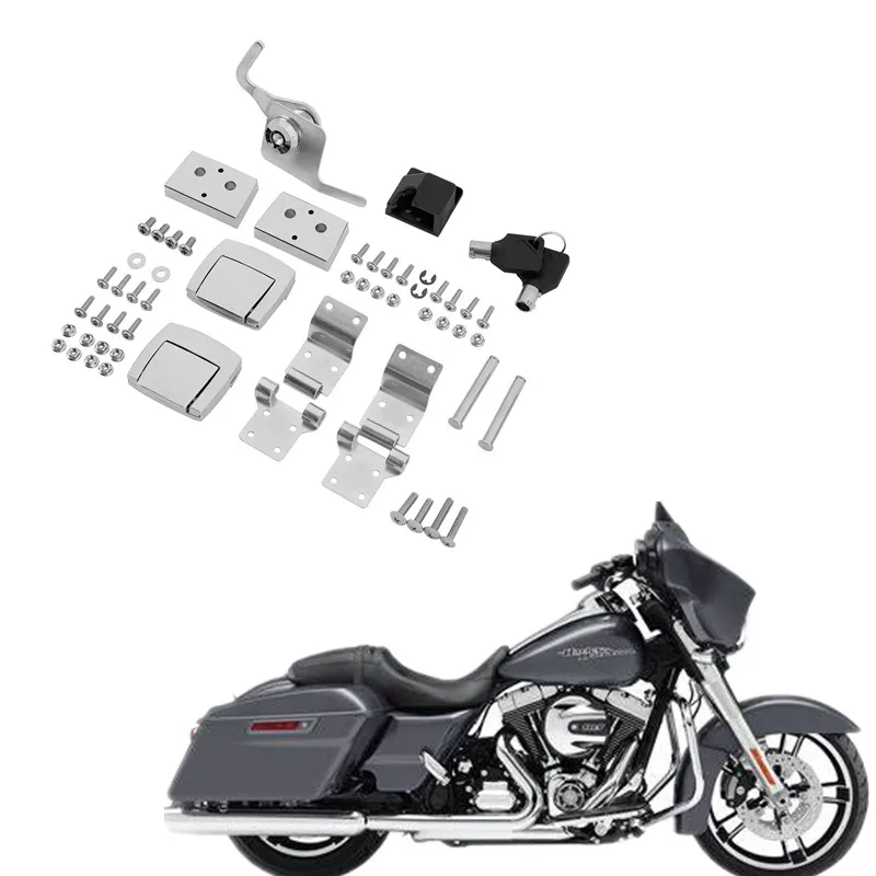 

Для Harley Tour Pak Street Glide Road King 1988-2013 мотоциклетный пакет защелки багажника петли замок аксессуары для мотоциклов