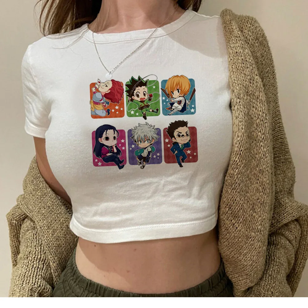 

Hunter x Hunter Killua Zoldyck Hisoka Kurapika Gon укороченный топ уличная одежда babydoll 2025 милый эстетический сказочный летний корсет женский