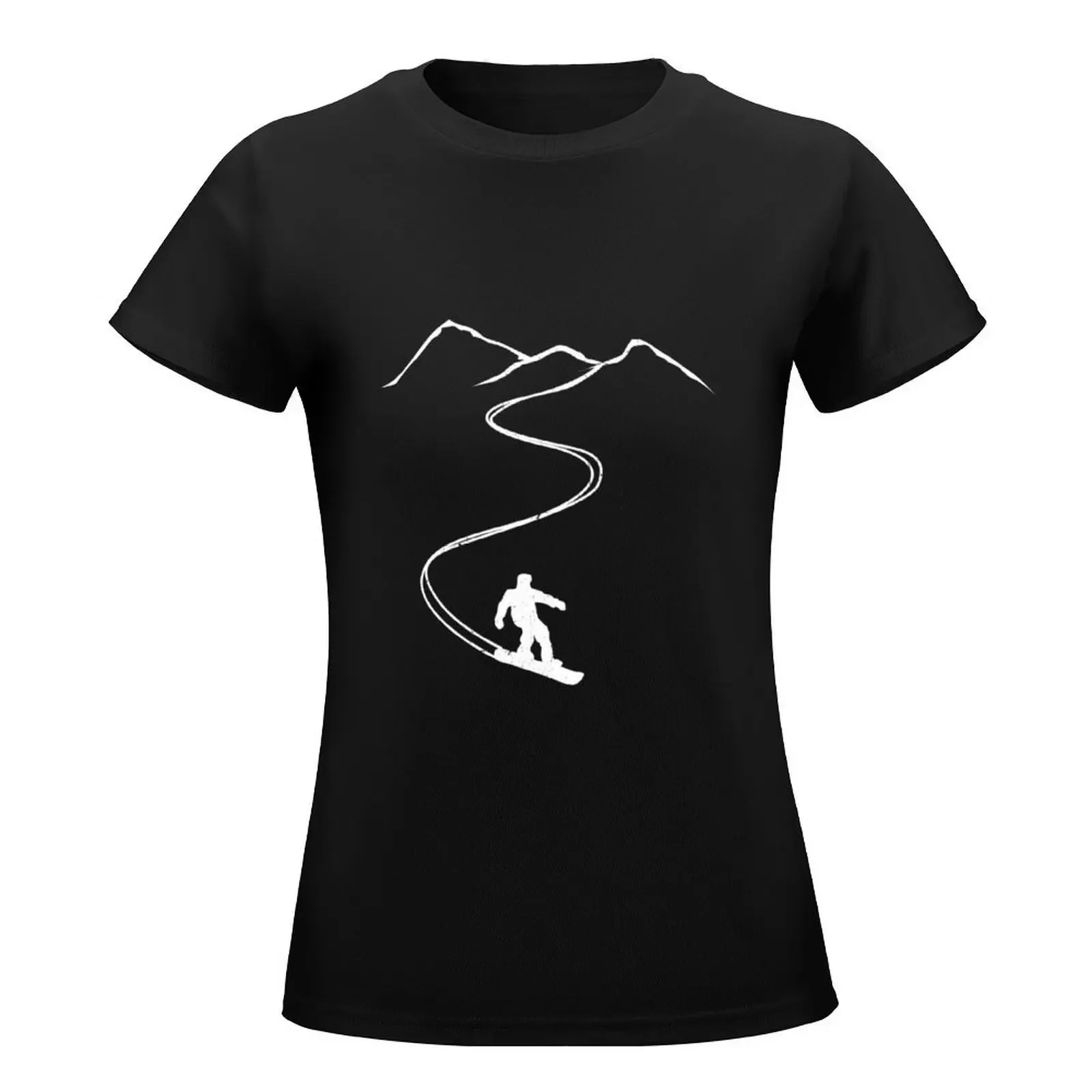 Snowboarding Snowboarder Mountain Design T-Shirt graphics oversized Women t shirt