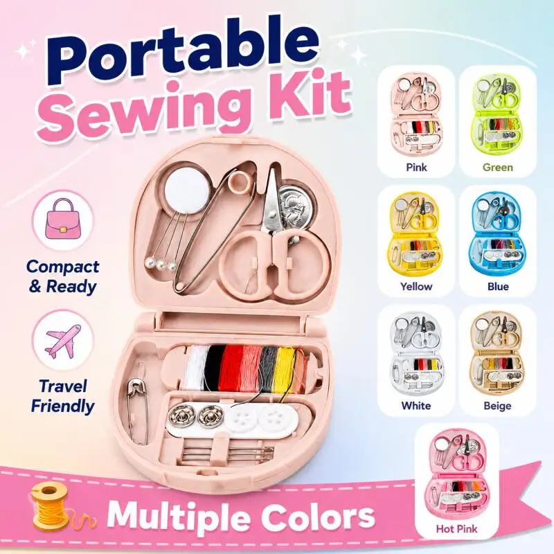 Mini Tragbare Reise- und Heim-DIY-Nähbox, Tragbares Nadel- und Faden-Set, Nähwerkzeug-Set – Detail 1