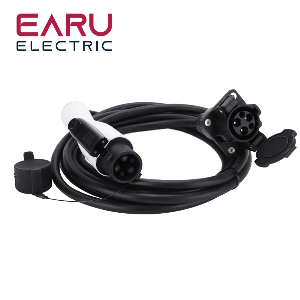 16A 5M 10M EVSE Charging cable SAE J1772 female plug to type 1 male socket EV charging