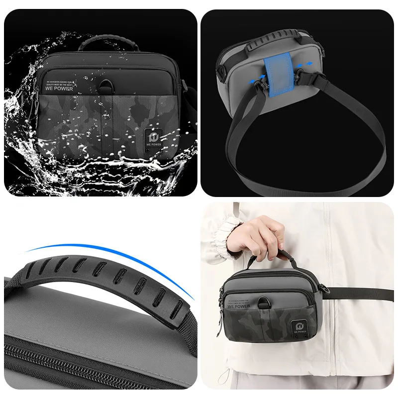 حقيبة كتف رجالية ترفيهية متعددة الوظائف حقيبة خصر من النايلون حقيبة يد للأعمال ذات سعة كبيرة حقيبة كروس للرجال