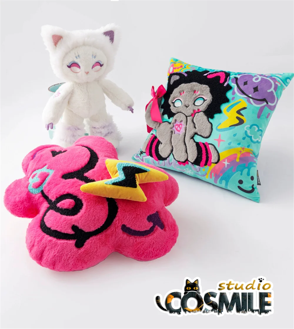 Yandere Abby Style Y2K Gyaru Subculture Cat Neko Punk Girl Plushie Stuffed Toy Plush Doll Toy Home Cushion Pillow Gift Sa