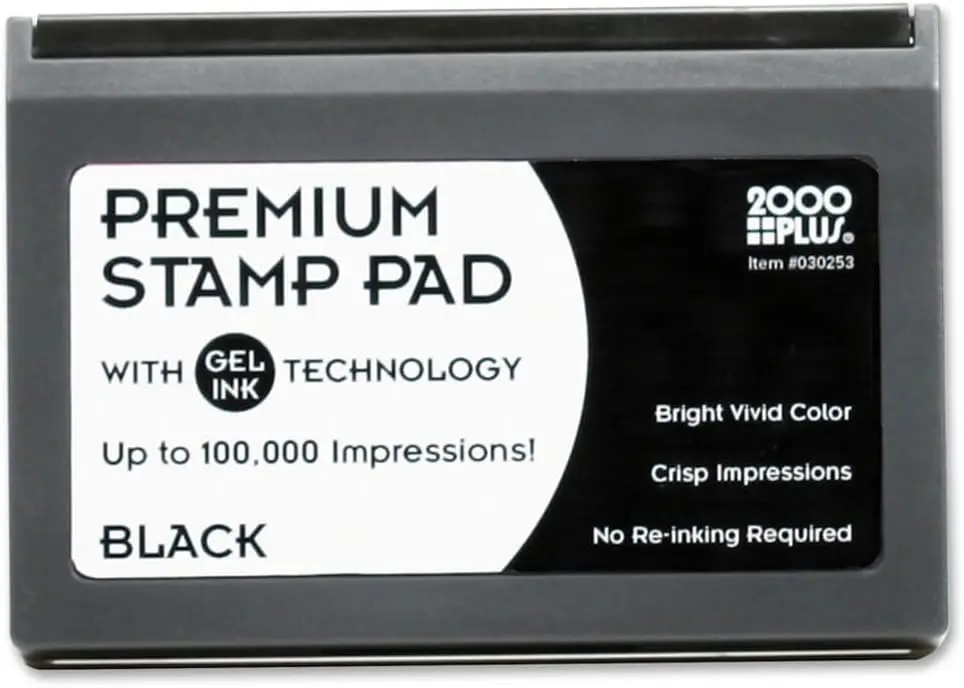 Gel Stamp Pad, 2-3/4x4-1/4in, Black, 100K Impressions