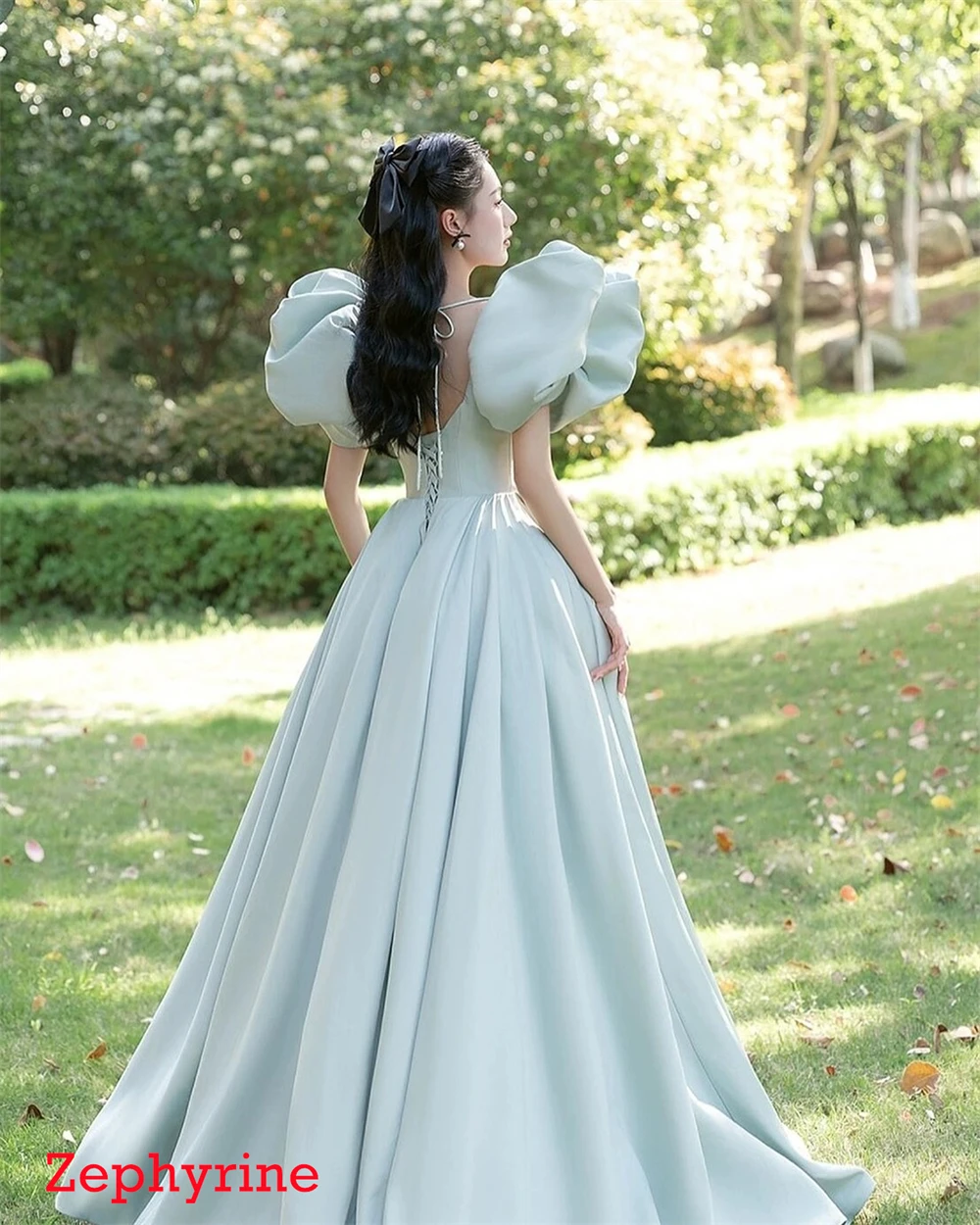 Изысканное атласное платье Vestido De Noche по индивидуальному заказу, современное платье с квадратным воротником и короткими рукавами, модное платье Vestido De Festa