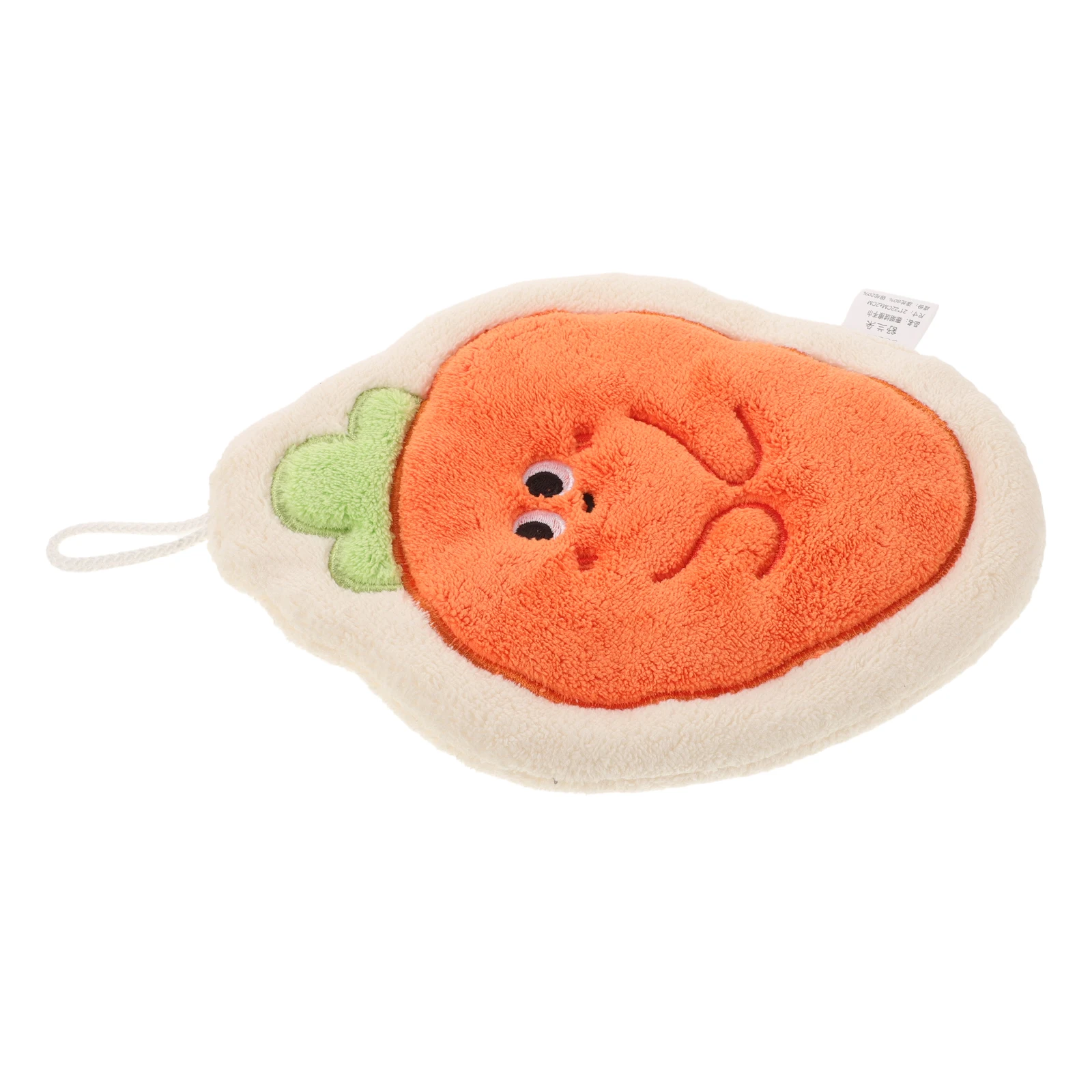 

Carrot Hand Towel Coral Fleece Thick Soft Absorbent Quick Dry Hanging Loop Kids Bathroom Kitchen Use Small Towels