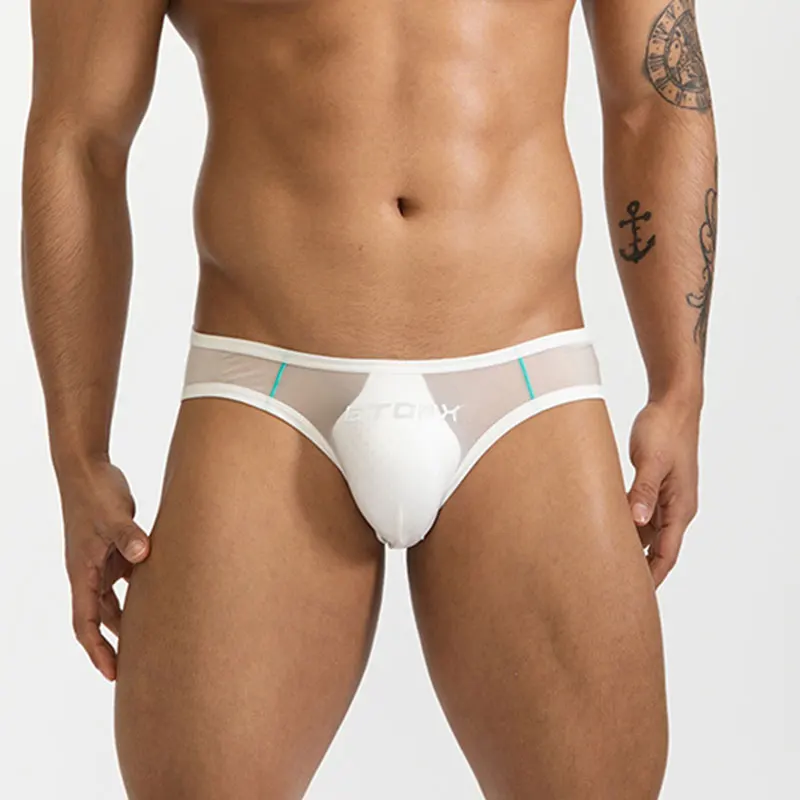 

Summer Men's Underwear U Bulge Pouch Ice Silk Briefs Ultra-thin Breathable Cool Panties Translucent Mid-rise Sexy Underpants