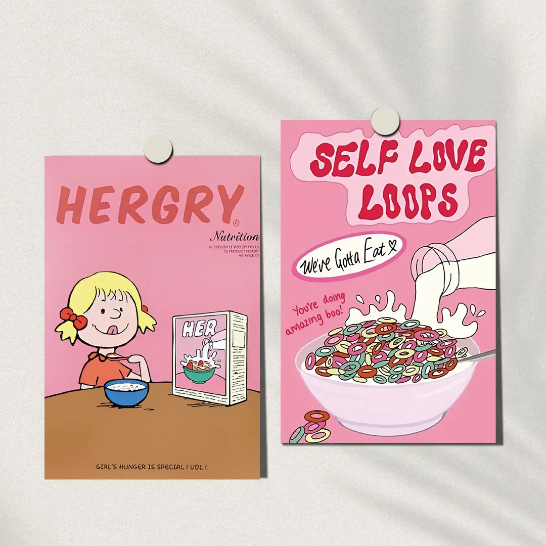 15 Kartu Gadis Susu Instagram Stiker Dekorasi Dinding Interior Kartu Pos Kartun Lucu dan Anak Perempuan