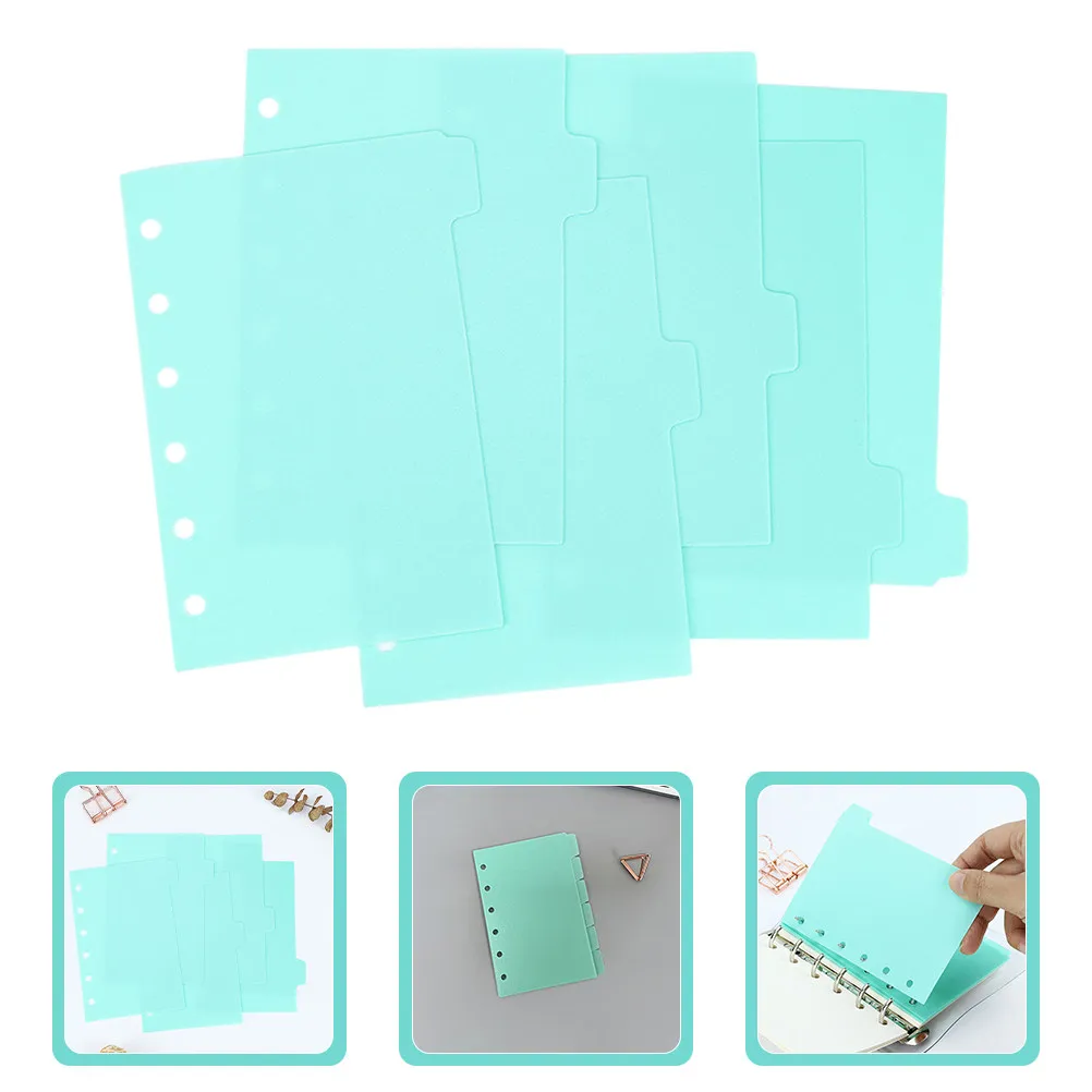 

6 Sheet A7 Notebook Planner Loose Leaf PP Dividers Plastic Organizer Pages for Notes Files Budget Binder Journal Inserts