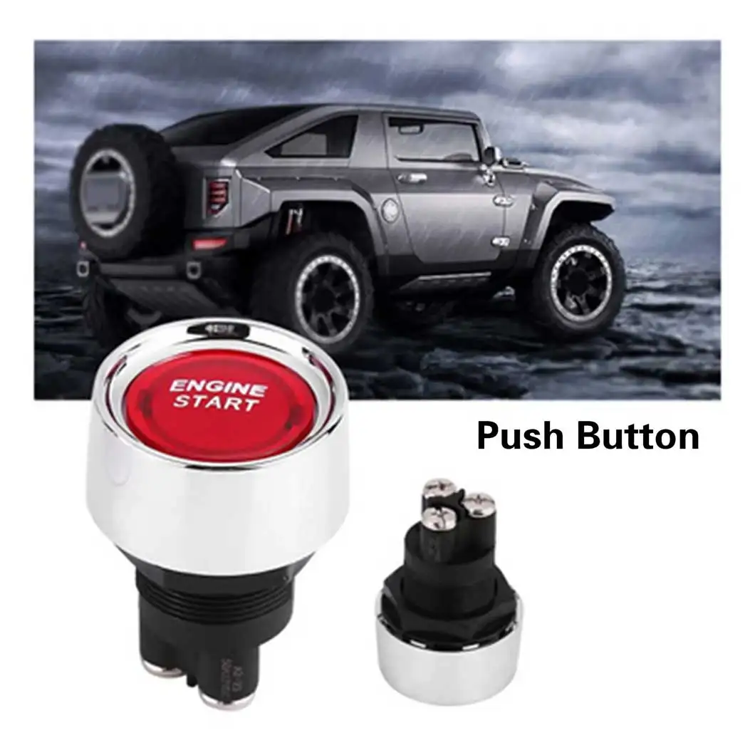 1PC Car Engine Start Ignition Switch 12V 50A 3 Pin SPST Momentary Keyless Push Button Starter Switches ON OFF For Cars Marine RV