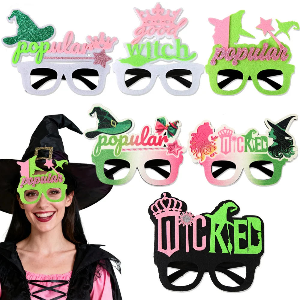 Gafas de decoración para fiesta de cumpleaños - Monturas de bruja malvada rosa y verde - Gafas de fiesta temáticas de princesa
