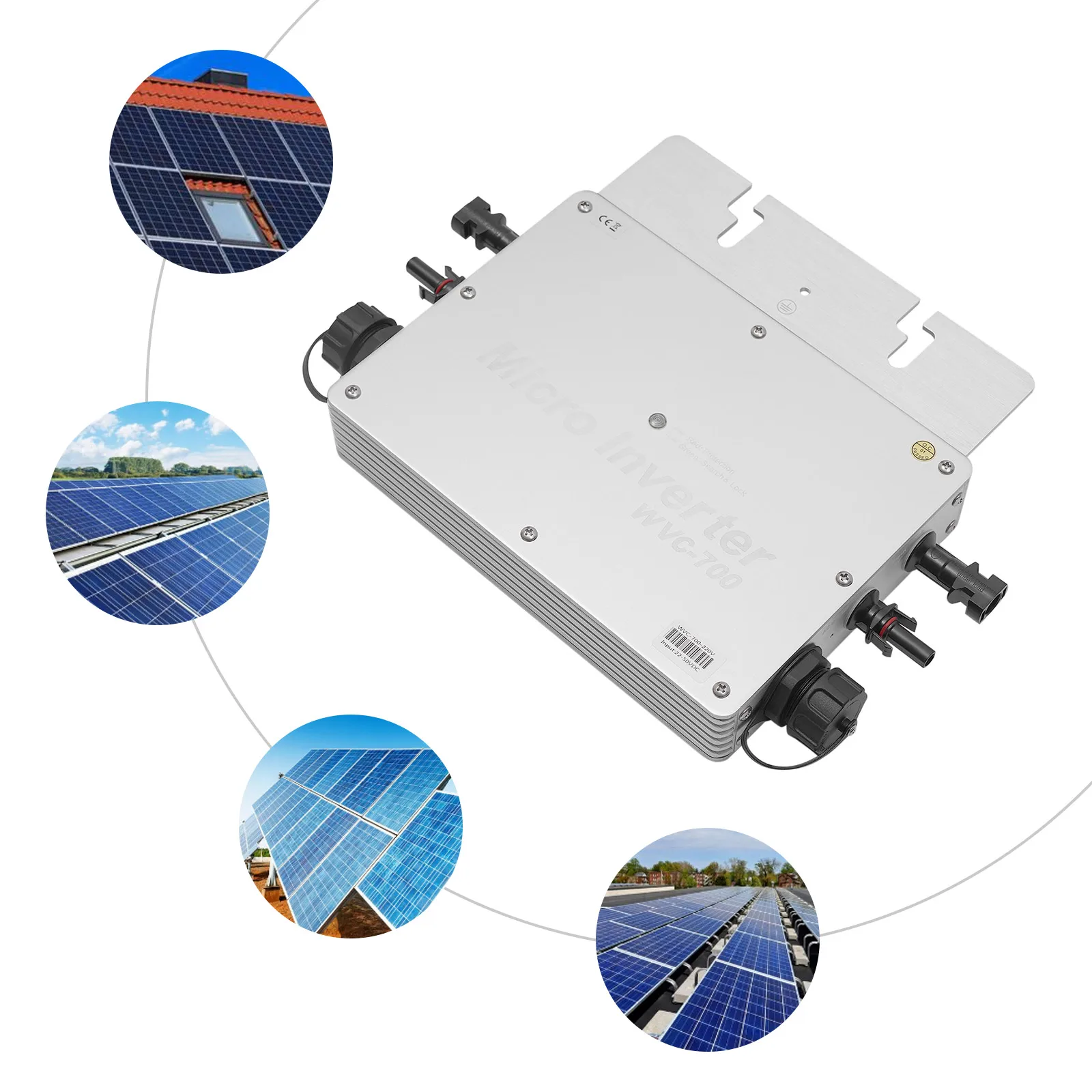 

Микроинвертор солнечный XJ-WVC-700W, сетевой, IP65, с автономным охлаждением, автоматической идентификацией, инверторы мощности