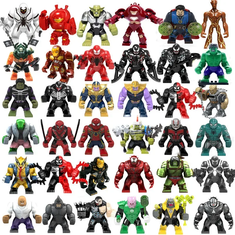 

72PCS Anime Figures Mini Building Blocks Marvel Superhero Thanos, Iron Man, Spider Man, Building Block Toys, Children's Gifts