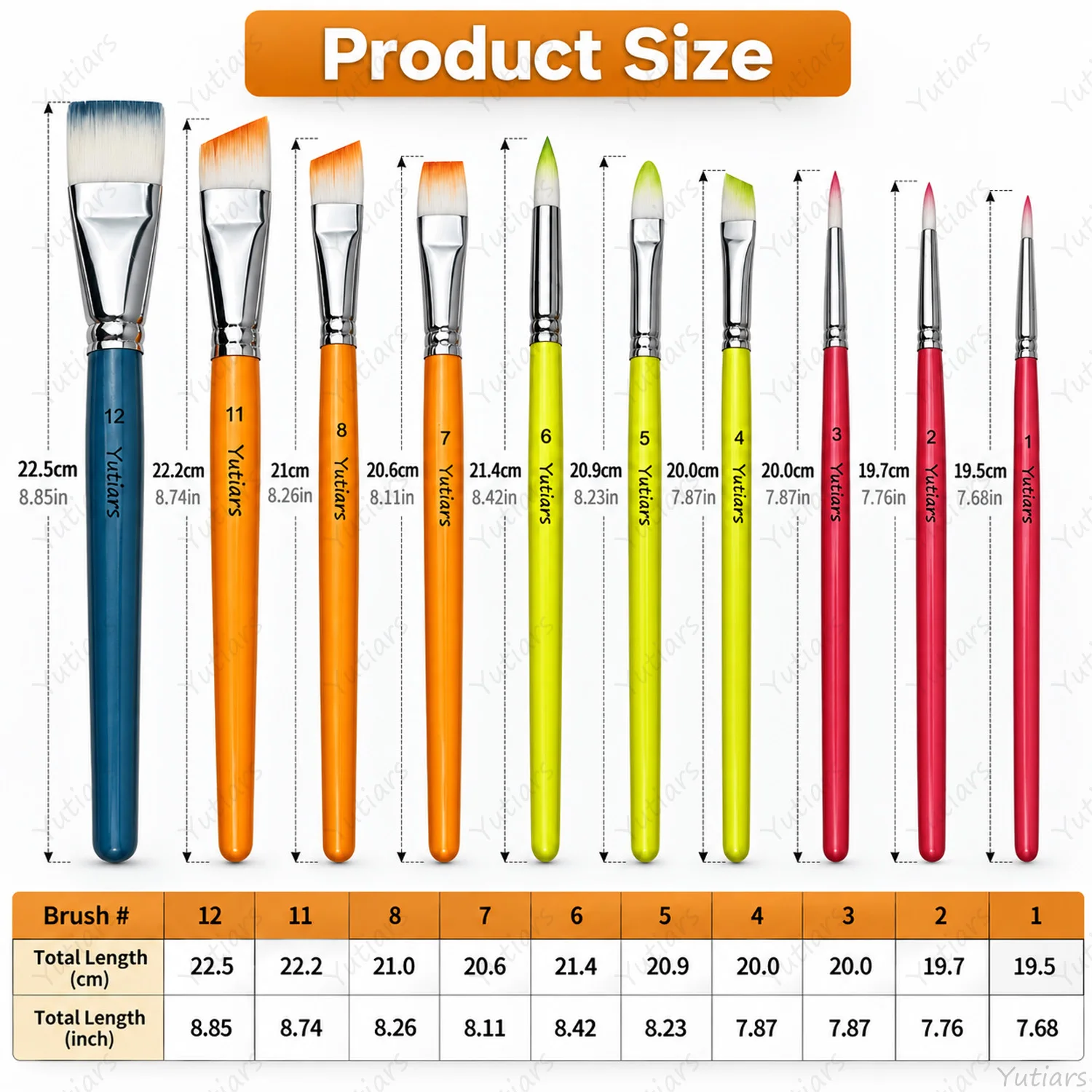 10PCS Face Painting Brush Set Color Coded Artist Brushes for Body Paint Festival Makeup Fine Detail Lines Floral Art Crafts