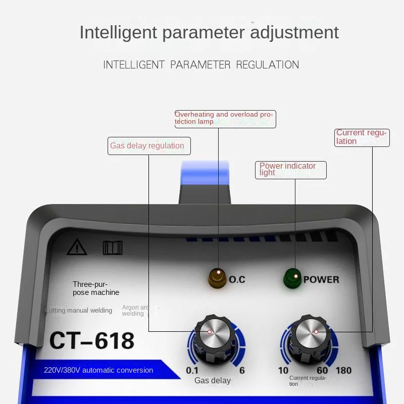3 in 1 CT618 multifunctional three-purpose electric welding argon arc welding machine plasma cutting machine 220V