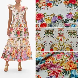 European and American Shows, Pure Cotton Printed Fabric, Women's Skirts, Multiple Floral Patterns, High-end Customized Fabrics