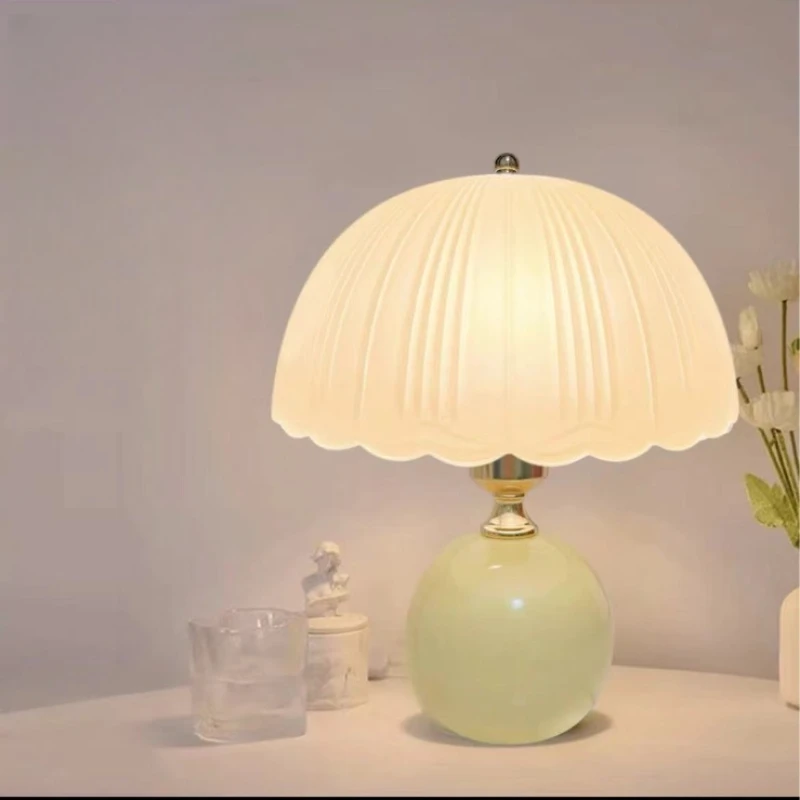 

Ceramic glass, round hat top candle light night light eye protection dimming