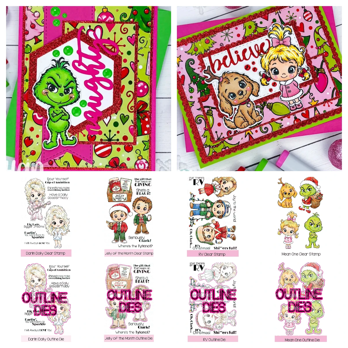 Christmas Giggle 2026 Newest Metal Cutting Dies Clear Stamps Handmade DIY Scrapbooking Greeting Card Diary Craft Decoration