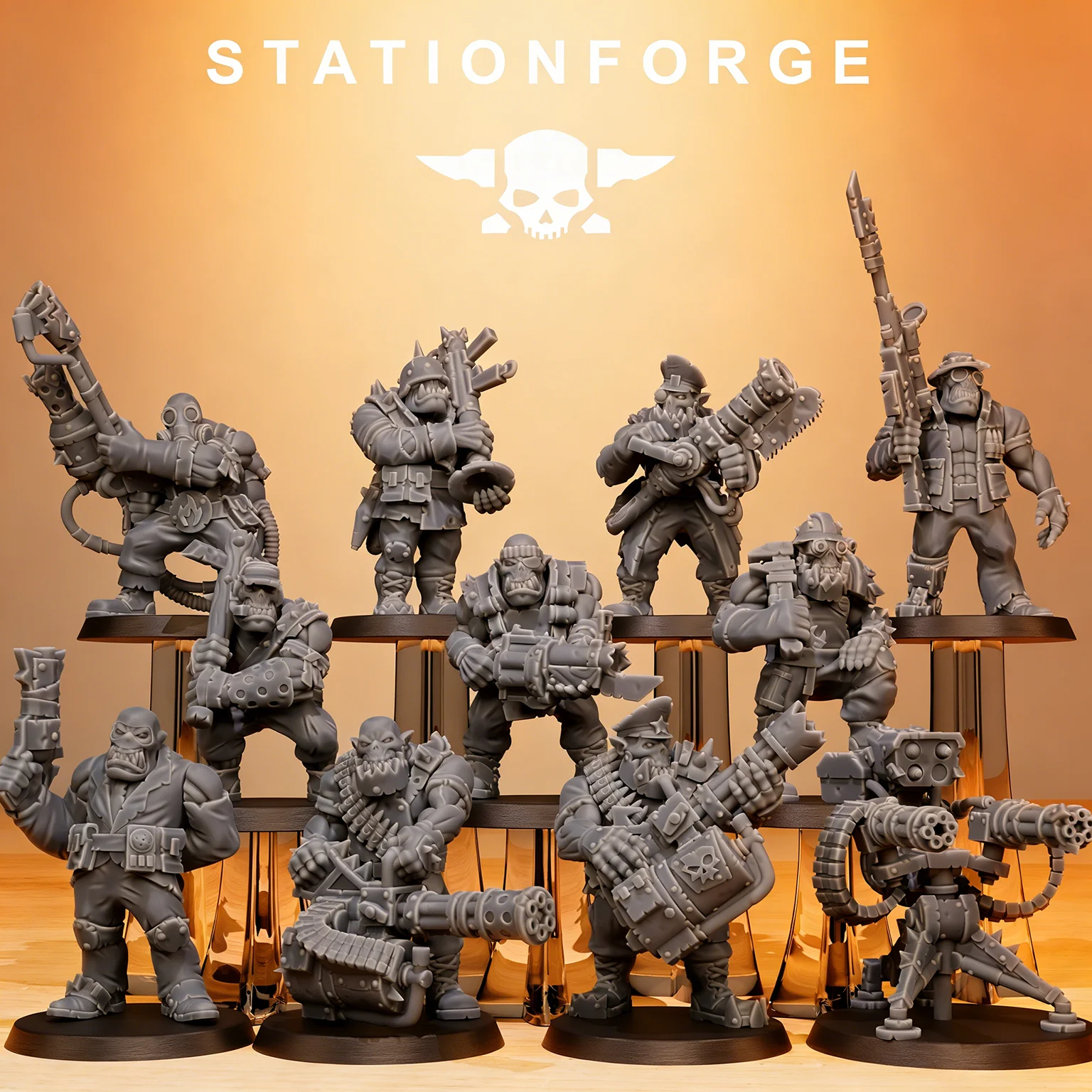 

Orkaz Team Fighters-Tough resin High detail Miniature-Tabletop Wargame Accessories-Unpainted gray model