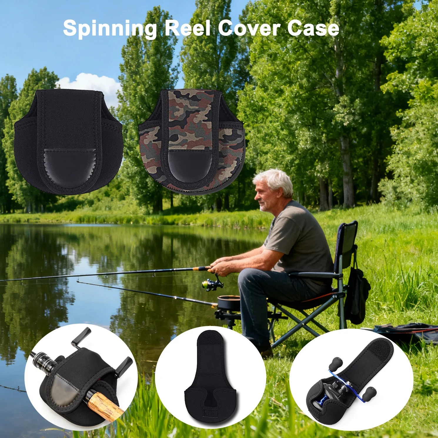 

Spinning Reel Cover Case Waterproof Fishing Reel Protective Bag Pouch, Durable Spool Storage Protection Wrap Case Gear
