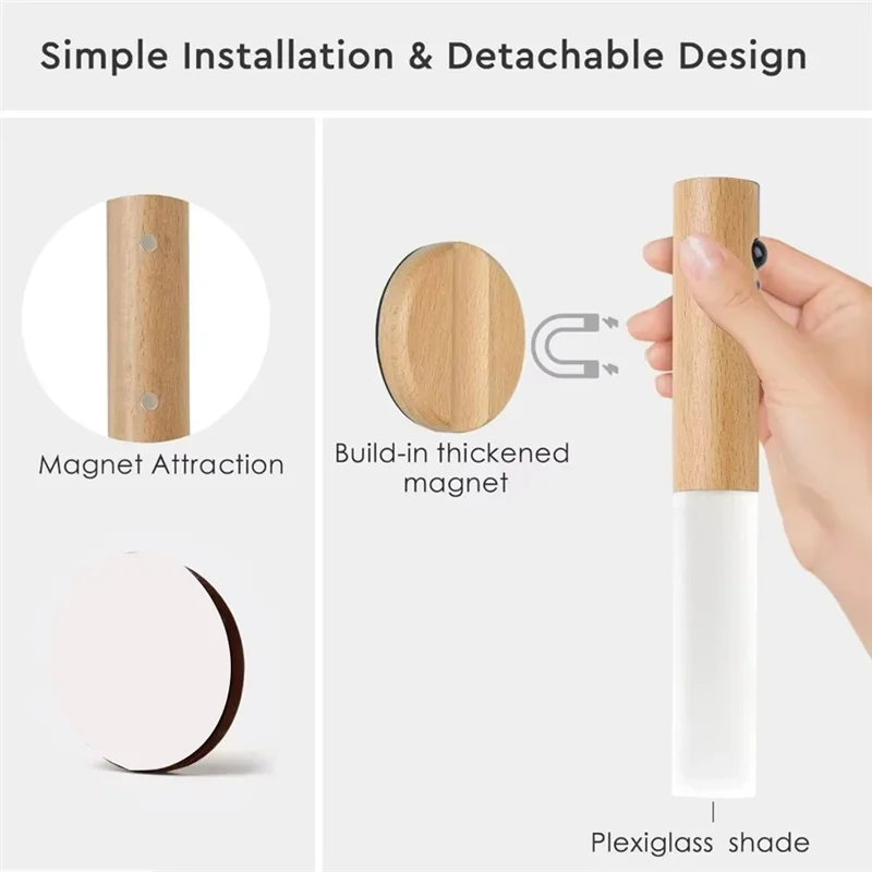 

AT05-Intelligent Induction Light Corridor Cabinet Wall Light Household Toilet Wall Induction Walnut Color