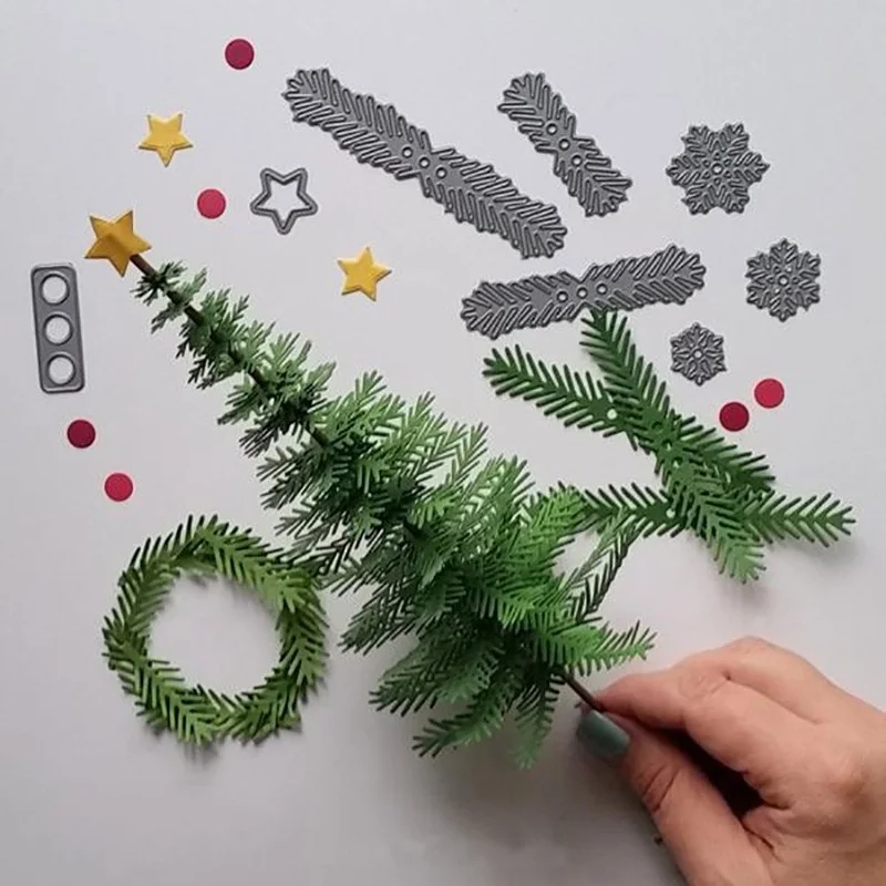 Christmas Tree Metal Cutting Dies Scrapbooking Embossing Folder Stencil Template For Die Cut Machine DIY Paper Craft Gift
